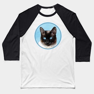 Siamese Cat Painting Original Animal Art Baseball T-Shirt